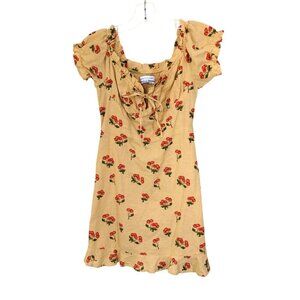 Urban Outfitters Magpie Mini Dress Small Cherry Cotton Off Shoulder Cotton Girly